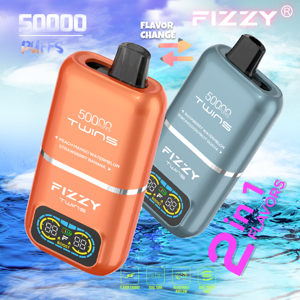 Fizzy Twins 50K Disposable Vape Main Body Package wholesale disposable vapes retail package
