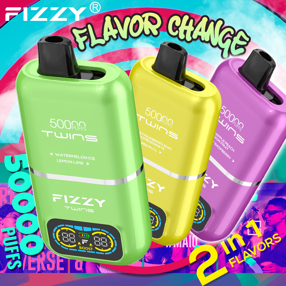 Fizzy Twins 50K Disposable Vape Main Body package1 wholesale disposable vape
